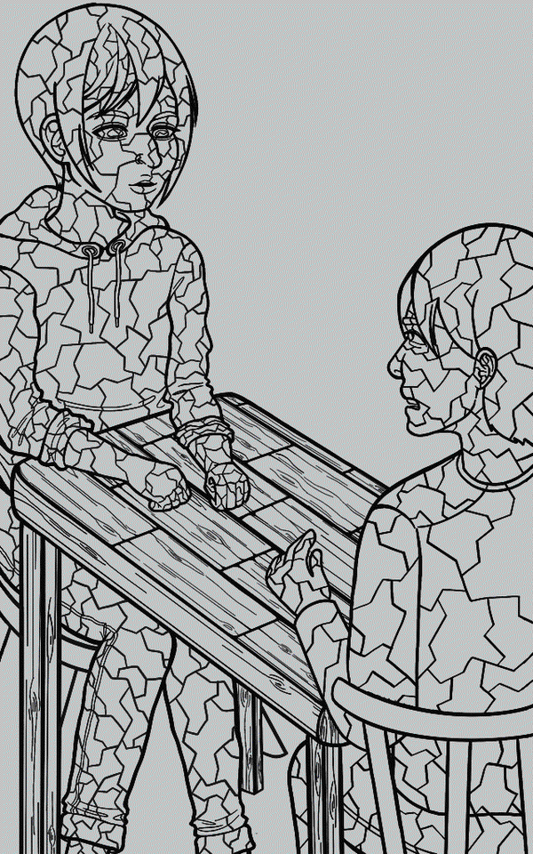 Click to see the animation! Animation for loosing the battle and joy is the emotion that breaks through the stone wall. (Work in progress)