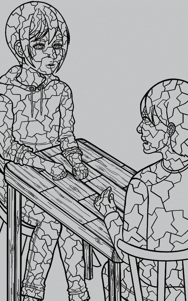 Click to see the animation! Animation for loosing the battle and playfulness is the emotion that breaks through the stone wall. (Work in progress)