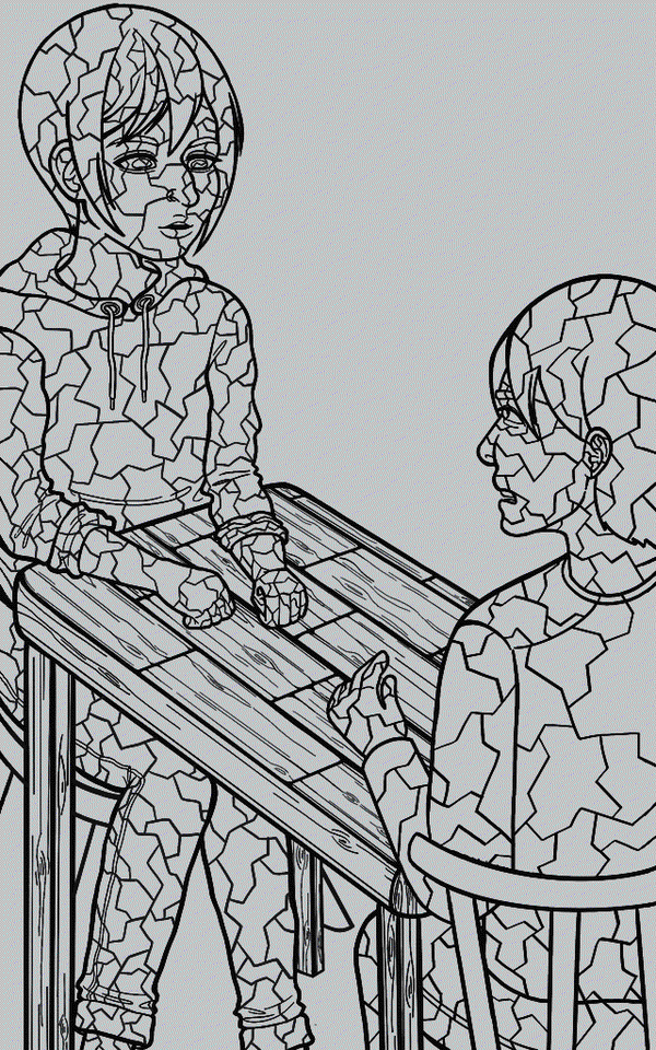 Click to see the animation! Animation for loosing the battle and love is the emotion that breaks through the stone wall. (Work in progress)