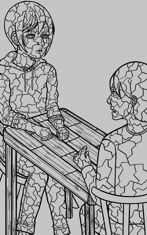 Click to see the animation! Animation for loosing the battle and sadness is the emotion that breaks through the stone wall. (Work in progress)