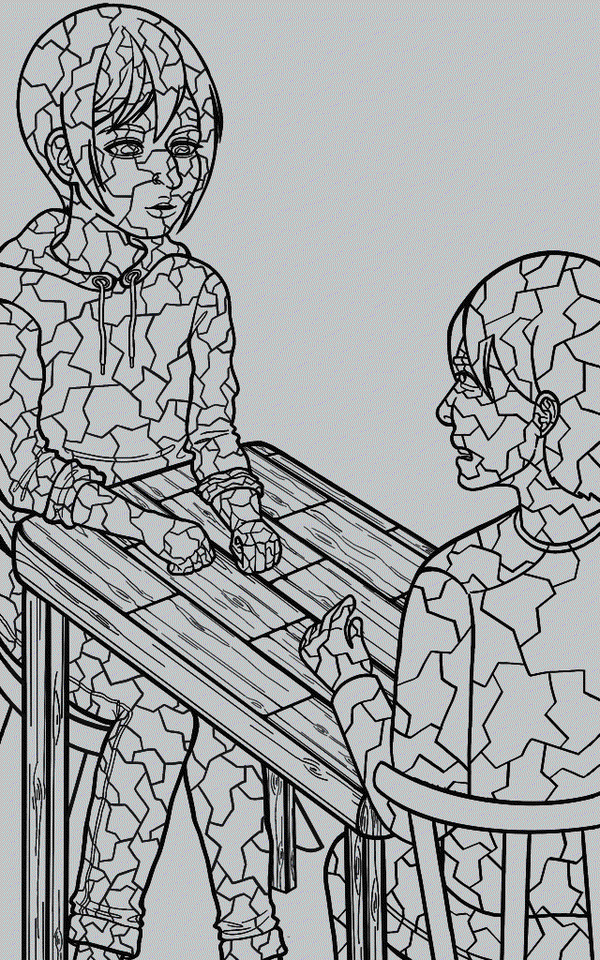 Click to see the animation! Animation for loosing the battle and anger is the emotion that breaks through the stone wall. (Work in progress)