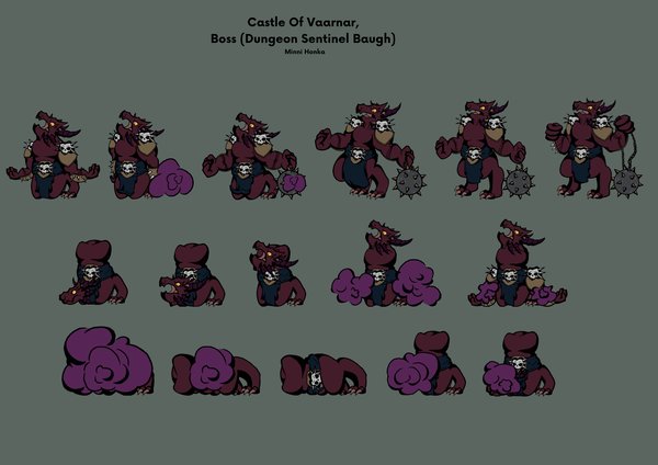 Castle Of Vaarnar game, Boss characters sprites