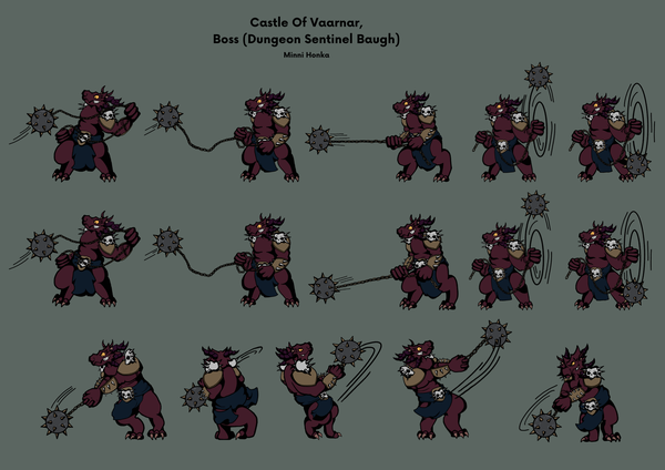 Castle Of Vaarnar game, Boss characters sprites