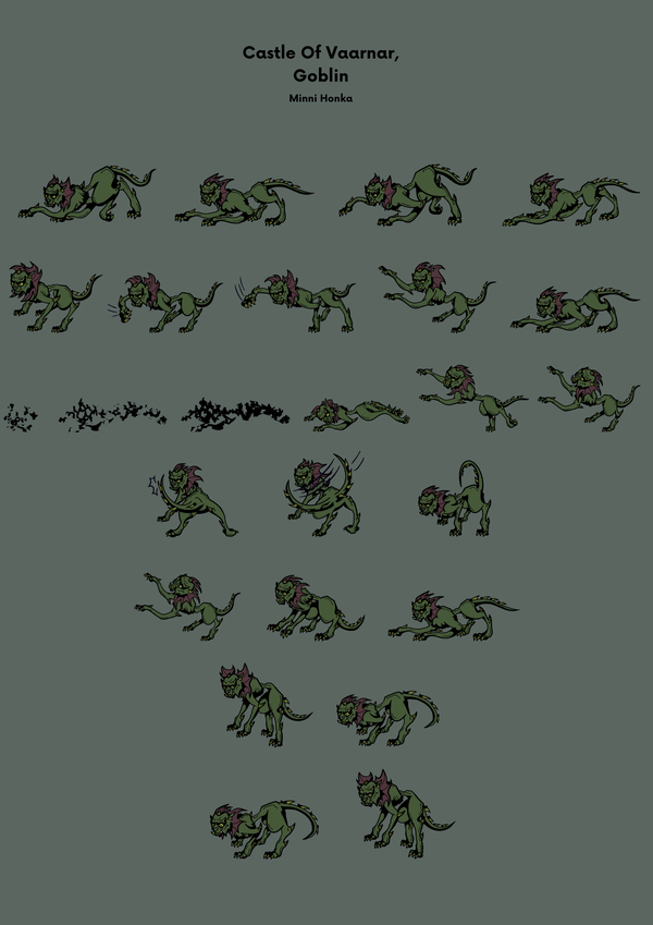 Castle Of Vaarnar game, small enemy characters sprites