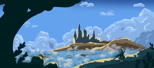 Digital painting inspired by The Legend Of Zelda made into a deskmat