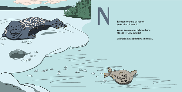 Playful ringed seals